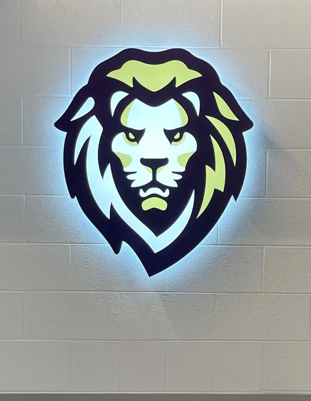 Custom Laser Cut LED Mascot Sign for School Hallway Custom LED Backlit Mascot Sign for School