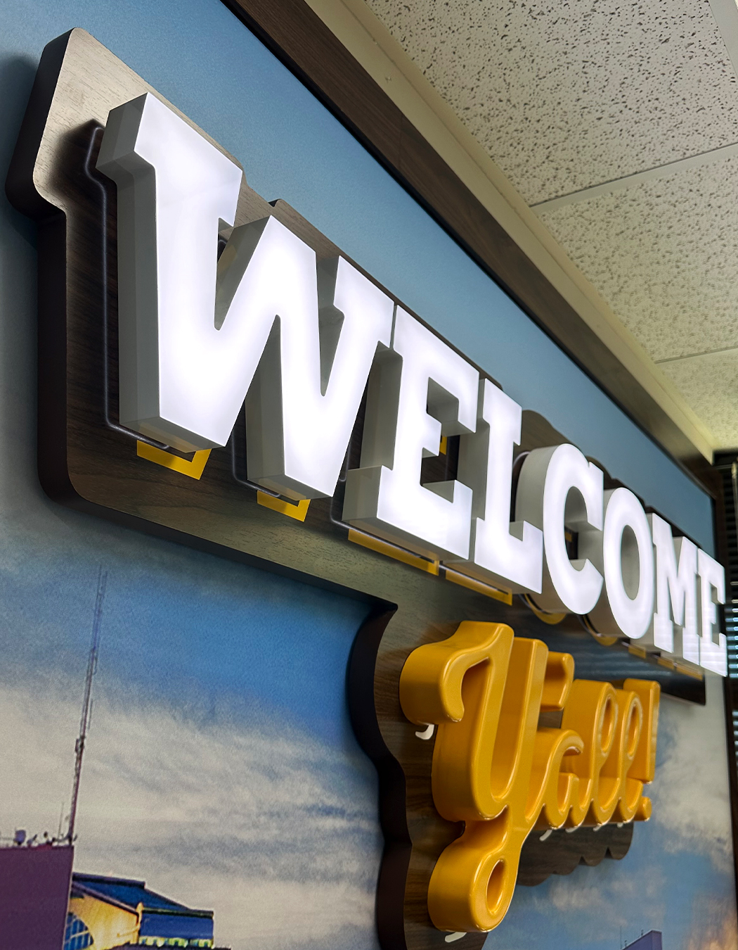 LED Welcome Sign for Lobby Entrance LED Letters for Custom Quote Welcome Sign