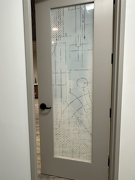Privacy film door vinyl for office meeting room Privacy door vinyl film with custom printed design
