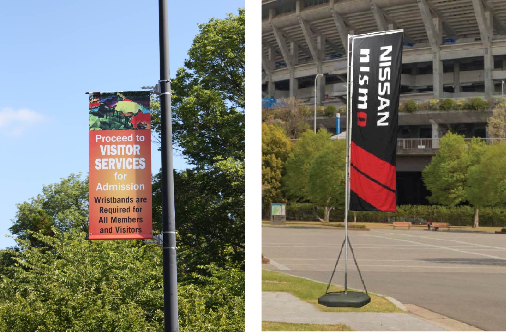 double sided custom printed banner signs custom printed double sided banner signs for wayfinding, marketing and promotion
