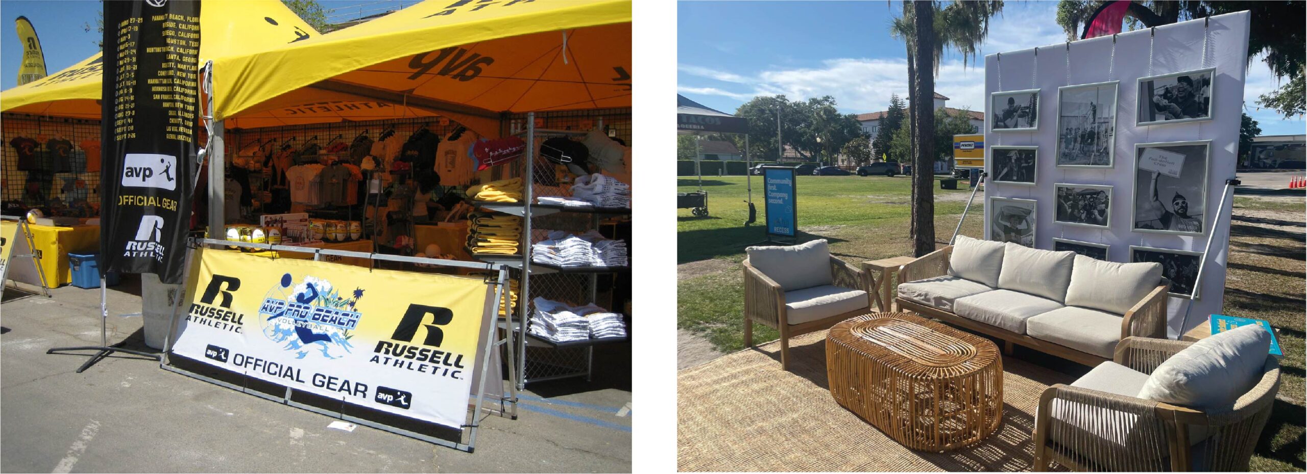 Outdoor booth signage with custom printed banner Custom outdoor marketing sign and event display with double sided printed design